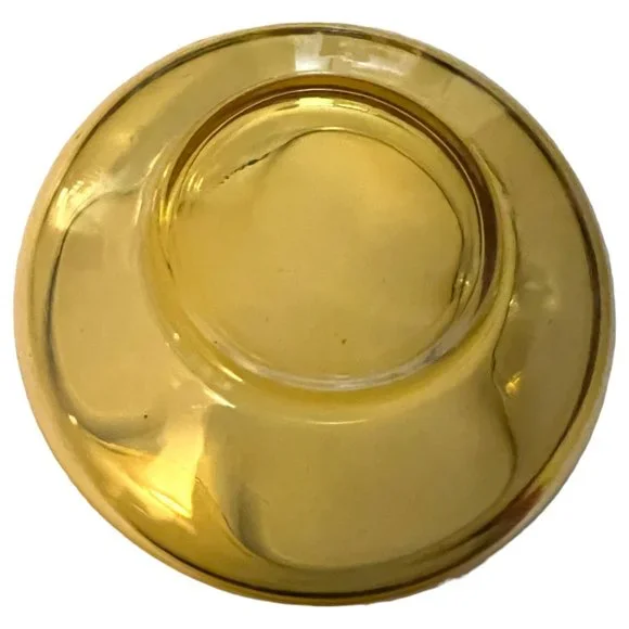 VTG Viking Rounded / Folded Edge Footed Trinket Dish Bowl MCM Amber Yellow Glass - Picture 7 of 7